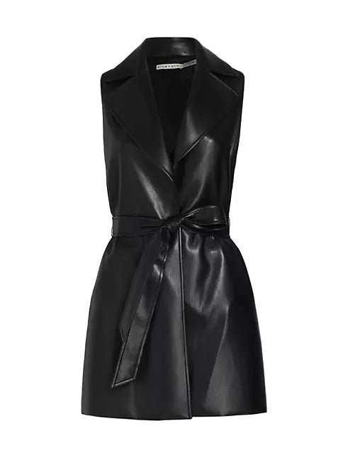 Vegan leather coat dress